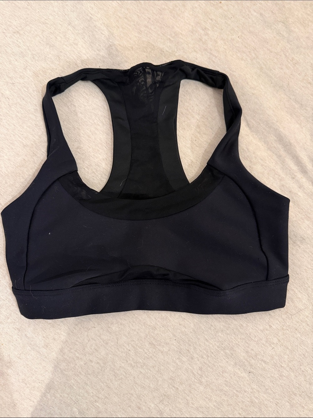 ALO Yoga Black Mesh Racerback Sports Bra